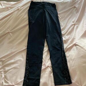 Black Wear Moi Leggings with Floral Detail S